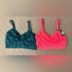 NWT VS Pink Lace Bralette Bundle of 2 - Size M
